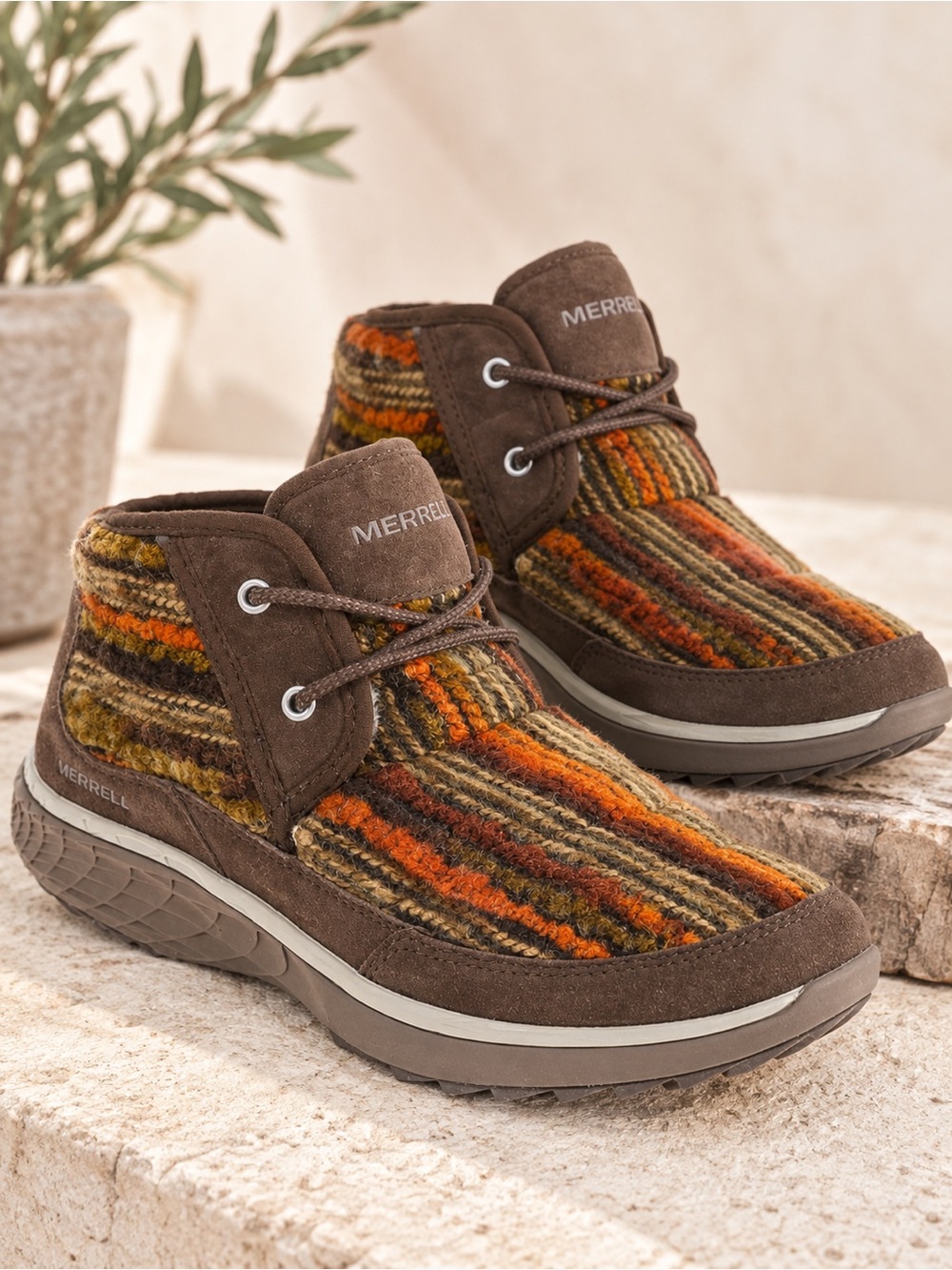 MERRELL PECHORA WESTERN WOOL CHUKKA BOOTS SHERPA ANKLE LACE UP SIZE 9